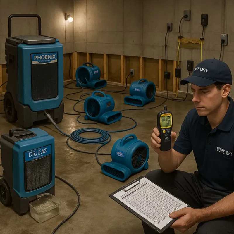 Structural Drying and Dehumidification process in Colfax, CA